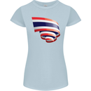 Curled Thailand Flag Thai Day Football Womens Petite Cut T-Shirt Light Blue