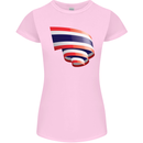 Curled Thailand Flag Thai Day Football Womens Petite Cut T-Shirt Light Pink