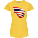 Curled Thailand Flag Thai Day Football Womens Petite Cut T-Shirt Yellow