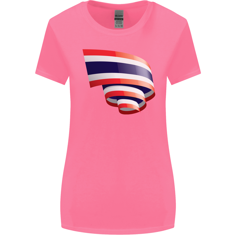Curled Thailand Flag Thai Day Football Womens Wider Cut T-Shirt Azalea