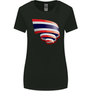 Curled Thailand Flag Thai Day Football Womens Wider Cut T-Shirt Black