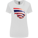 Curled Thailand Flag Thai Day Football Womens Wider Cut T-Shirt White
