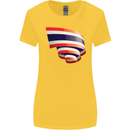 Curled Thailand Flag Thai Day Football Womens Wider Cut T-Shirt Yellow
