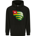 Curled Togo Flag Togolese Day Football Childrens Kids Hoodie Black