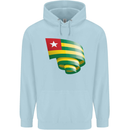 Curled Togo Flag Togolese Day Football Childrens Kids Hoodie Light Blue
