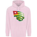 Curled Togo Flag Togolese Day Football Childrens Kids Hoodie Light Pink