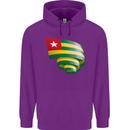 Curled Togo Flag Togolese Day Football Childrens Kids Hoodie Purple