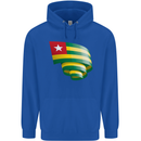 Curled Togo Flag Togolese Day Football Childrens Kids Hoodie Royal Blue
