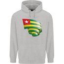 Curled Togo Flag Togolese Day Football Childrens Kids Hoodie Sports Grey