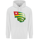 Curled Togo Flag Togolese Day Football Childrens Kids Hoodie White