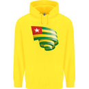 Curled Togo Flag Togolese Day Football Childrens Kids Hoodie Yellow
