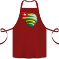 Curled Togo Flag Togolese Day Football Cotton Apron 100% Organic Maroon