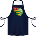 Curled Togo Flag Togolese Day Football Cotton Apron 100% Organic Navy Blue