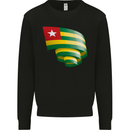 Curled Togo Flag Togolese Day Football Kids Sweatshirt Jumper Black