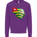 Curled Togo Flag Togolese Day Football Kids Sweatshirt Jumper Purple