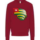 Curled Togo Flag Togolese Day Football Kids Sweatshirt Jumper Red