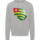 Curled Togo Flag Togolese Day Football Kids Sweatshirt Jumper Sports Grey