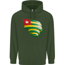 Curled Togo Flag Togolese Day Football Mens 80% Cotton Hoodie Forest Green