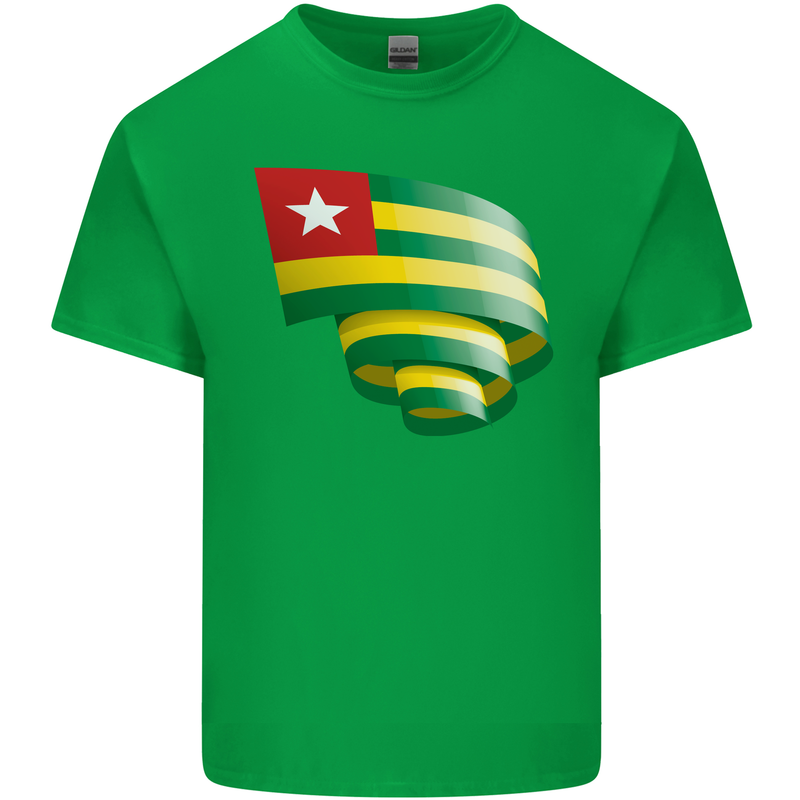 Curled Togo Flag Togolese Day Football Mens Cotton T-Shirt Tee Top Irish Green