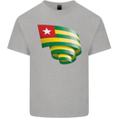 Curled Togo Flag Togolese Day Football Mens Cotton T-Shirt Tee Top Sports Grey
