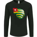 Curled Togo Flag Togolese Day Football Mens Long Sleeve T-Shirt Black
