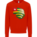 Curled Togo Flag Togolese Day Football Mens Sweatshirt Jumper Bright Red