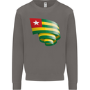 Curled Togo Flag Togolese Day Football Mens Sweatshirt Jumper Charcoal