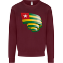 Curled Togo Flag Togolese Day Football Mens Sweatshirt Jumper Maroon