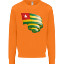 Curled Togo Flag Togolese Day Football Mens Sweatshirt Jumper Orange
