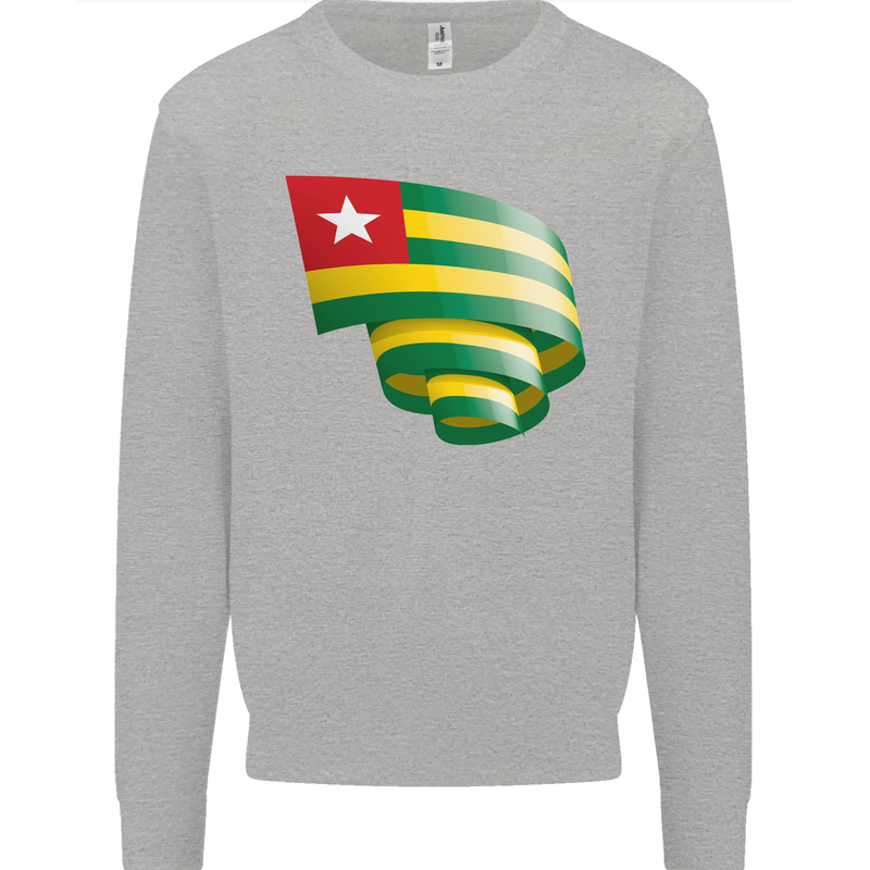Curled Togo Flag Togolese Day Football Mens Sweatshirt Jumper Sports Grey