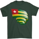 Curled Togo Flag Togolese Day Football Mens T-Shirt 100% Cotton Forest Green
