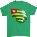 Curled Togo Flag Togolese Day Football Mens T-Shirt 100% Cotton Irish Green