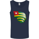 Curled Togo Flag Togolese Day Football Mens Vest Tank Top Navy Blue