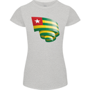 Curled Togo Flag Togolese Day Football Womens Petite Cut T-Shirt Sports Grey