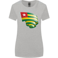 Curled Togo Flag Togolese Day Football Womens Wider Cut T-Shirt Sports Grey