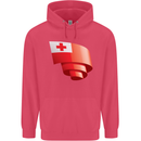 Curled Tongo Flag Tongan Day Football Childrens Kids Hoodie Heliconia