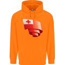 Curled Tongo Flag Tongan Day Football Childrens Kids Hoodie Orange