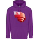 Curled Tongo Flag Tongan Day Football Childrens Kids Hoodie Purple