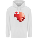 Curled Tongo Flag Tongan Day Football Childrens Kids Hoodie White
