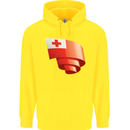 Curled Tongo Flag Tongan Day Football Childrens Kids Hoodie Yellow