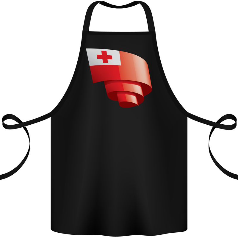 Curled Tongo Flag Tongan Day Football Cotton Apron 100% Organic Black