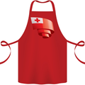 Curled Tongo Flag Tongan Day Football Cotton Apron 100% Organic Red