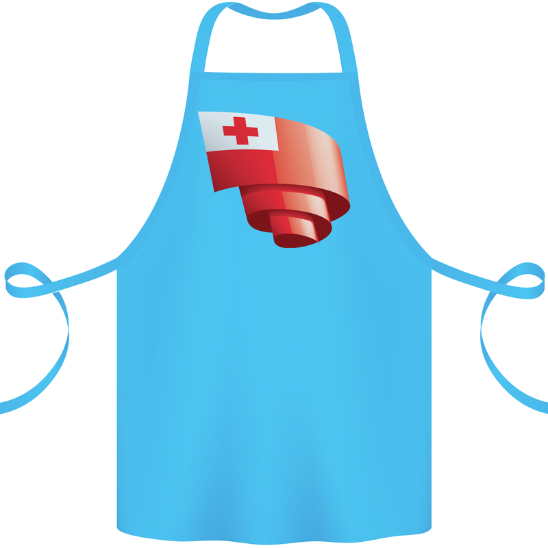 Curled Tongo Flag Tongan Day Football Cotton Apron 100% Organic Turquoise