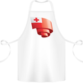 Curled Tongo Flag Tongan Day Football Cotton Apron 100% Organic White