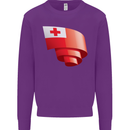 Curled Tongo Flag Tongan Day Football Kids Sweatshirt Jumper Purple