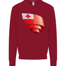 Curled Tongo Flag Tongan Day Football Kids Sweatshirt Jumper Red