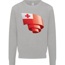 Curled Tongo Flag Tongan Day Football Kids Sweatshirt Jumper Sports Grey