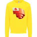 Curled Tongo Flag Tongan Day Football Kids Sweatshirt Jumper Yellow