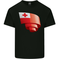 Curled Tongo Flag Tongan Day Football Mens Cotton T-Shirt Tee Top Black