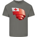 Curled Tongo Flag Tongan Day Football Mens Cotton T-Shirt Tee Top Charcoal